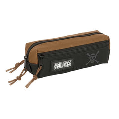 Safta One Piece Portatodo - 3 Compartimentos con Cremalleras - Goma Elastica - 0.98L - 220x60x85mm - Color Negro