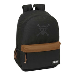 Safta One Piece Mochila Adaptable a Carro - Bolsillos Laterales - Doble Tirador en Cremallera - Bolsillo Frontal - Hombreras Ergonomicas - Asa de Mano Superior - 19L - 300x140x460mm - Color Negro