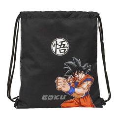 Safta Dragon Ball Saco Plano - Bolsillo con Cremallera - Cierre con Cordones - 5L - Material Practico - Uso Diario - Compacto y Ligero - 350x10x400mm - Color Negro