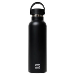 Safta Botella Termo de 600ml - Acero Inoxidable - Base de Silicona Antideslizante - Asa Superior - Color Negro