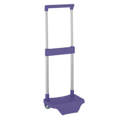 Safta Carro Portamochilas - Sujecion Universal - Material Resistente - Ruedas de PVC - Modelo Patentado - 26x10x34cm - Color Violeta