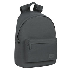 Safta Basic Mochila para Portatil hasta 14.1" - Bolsillo para Tablet - Tirador Doble - Hombreras Ergonomicas - Espalda Acolchada - Asa de Mano Forrada - 20L - 310x160x410mm - Color Gris