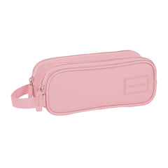 Safta Basic Portatodo - 2 Compartimentos con Cremalleras - Asa Lateral - 1L - 210x60x80mm - Color Rosa