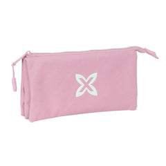 Safta Munich Basicos Portatodo - 3 Compartimentos con Cremalleras - Bolsillo Interior - 0.6L - 220x30x120mm - Color Rosa