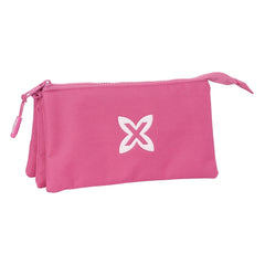 Safta Munich Basicos Fucsia Portatodo - 3 Compartimentos con Cremalleras - Bolsillo Interior - 0.6L - 220x30x120mm - Color Rosa