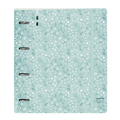Safta Carpeta con 4 Anillas 35mm - Tapa de Plastico - Recambio 100 Hojas - Cierre Elastico - Ranura para Boligrafo - Separadores Internos - 270x40x320mm - Color Menta
