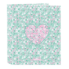 Safta Cuore Carpeta con 4 Anillas 40mm - Tapas Duras Forradas - Formato Folio - 270x60x330mm - Color Turquesa