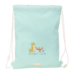 Safta Pandi Saco Plano - Bolsillo con Cremallera - Cierre con Cordones - 3L - 260x10x340mm - Color Menta