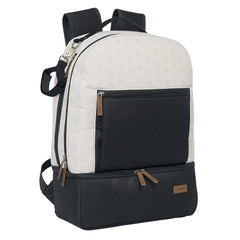 Safta Miffy Mum Moon Mochila para Carrito Bebe de 19.4L - Compartimento Amplio - Cremallera Doble - Bolsillo Frontal - Bolsillo Termo - Bolsillo Lateral - 300x150x430mm - Color Blanco y Negro