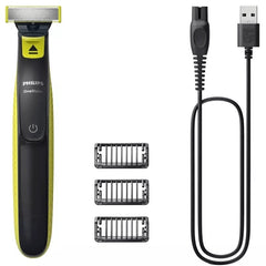 Philips OneBlade 360 QP2724 Recortadora Facial Inalambrica - Cuchilla 360 Flexible para Seguir los Contornos - Peine Guia Ajustable 5 en 1 - Tecnologia OneBlade 12000 Mov/min - Uso en Seco y Mojado - Autonomia 45min