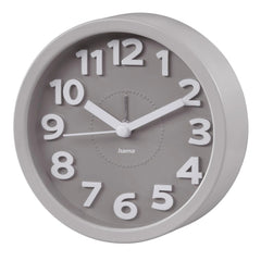 Hama Retro Reloj Despertador Analogico - Estilo Retro - Funciona con 1 Pila AA - 12x4cm - Color Gris