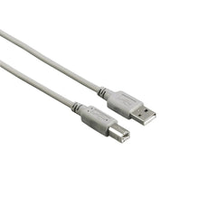 Hama Entry Cable USB - Longitud 1.5m - USB-A Macho - USB-B Macho - Velocidad hasta 480Mbps - Color Gris