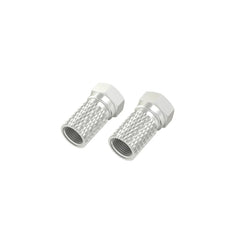 Hama Essential Pack de 2 Conectores F Macho - Cables hasta de 5.5mm - Fijacion con Tornillo - Color Plata