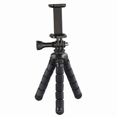 Hama Flex Tripode para Smartphone y Camara Deportiva - Plegable - Altura Ajustable hasta 14cm - Peso Max 4kg - Aluminio - Color Negro