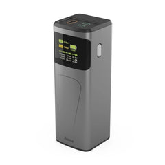 Hama High Power Bateria Externa Powerbank 24000mAh - Potencia 150W - USB-C - USB-A - Power Delivery - Pantalla TFT - Indicador de Carga - 3 Conexiones de Salida - 56.27x160x56.27mm - Color Gris