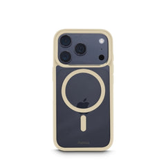 Hama Frame Protect Funda para iPhone 17 Pro - Antideslizante - Magnetico - Policarbonato y Poliuretano Termoplastico - Color Beige