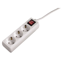 Hama Regleta Alimentacion con 3 Tomas - Potencia Maxima 3500W - Cable 1.4m - Color Blanco