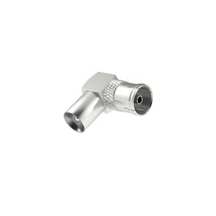 Hama Essential Adaptador Coaxial Acodado - 90º - Coaxial Hembra - Coaxial Macho - Color Plata