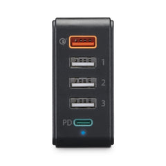 Hama Cargador de Pared - Potencia 51W - Cable 1.2m - Power Delivery - Qualcomm - Indicador LED - 4x USB-A - Color Negro