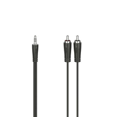 Hama Essential Cable de Audio - 2x RCA Macho - Jack 3.5mm Macho - Longitud 1.5m - Estereo - Color Negro