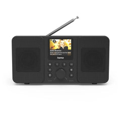 Hama DIR10 Radio Digital - Potencia 6W - Bluetooth - Cable 180cm - Pantalla 2.4" - Reloj - Doble Banda 2.4 y 5GHz - Compatible con Plataformas de Streaming - Color Negro