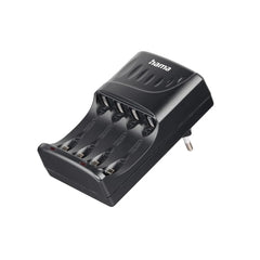 Hama Cargador de Pilar Recargables AA y AAA - Luz LED - Proteccion de Sobrecarga - Temporizador - Color Negro