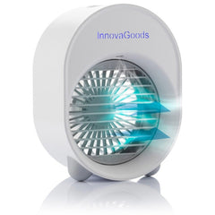 Innovagoods Koolizer Climatizador Humidificador por Ultrasonidos - 4.5W - Silencioso 45dB - 3 Velocidades - Deposito de 200ml - Cable 100cm - Luz LED - Multifuncion - 13.5x18x9cm - Color Gris