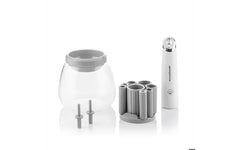 Innovagoods Maklin Limpiador y Secador Automatico de Brochas de Maquillaje - Velocidad 7000rpm - Inalambrico - 12x10cm - Color Blanco y Gris
