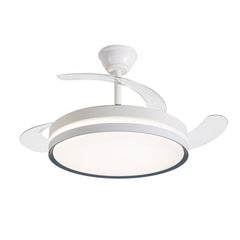 Daewoo Ventilador de Techo de 106cm - 30W - Aspas Retractiles - Luz LED Integrada - Incluye Kit de Instalacion - Temporizador - 6 Velocidades - Funcion Reversible - Color Blanco