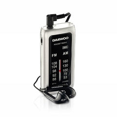 Daewoo Radio AM/FM - Alimentacion a Pilas - Jack 3.5mm - Funcion Super Bass - Color Negro y Gris