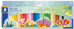 Staedtler Noris 241 Pack de 25 Ceras Blandas - Diametro 8mm - Resistencia a la Rotura - Colores Surtidos