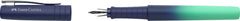 Faber-Castell Poly Ball Flow Edition Buzzing Blue Pluma Estilografica - Ancho del Plumin Medio - Suave al Tacto - Color Azul/Turquesa Degradado