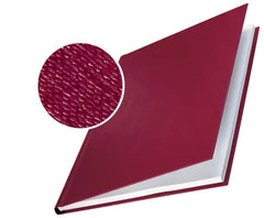 Leitz Pack de 10 Tapas Rigidas Impressbind 3,5mm - Capacidad para 15-35 Hojas A4 - Encuadernacion de Alta Calidad - Superficie de Lino Lacada - Papel Blanco sin Acido - Color Burdeos