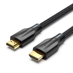 Vention Cable HDMI 2.1 - Resolucion 8K - eARC - Longitud 3m - Conectores Chapados en Oro - HDR Dinamico - Tasa de Refresco Variable - Chaqueta Trenzada de Algodon y PVC - Color Negro