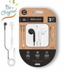 TechOneTech EearTech B&W Be Original Auriculares Intraurales - Microfono Integrado - Mini Jack 3.5mm - Cable de 1.20m - Blanco/Negro