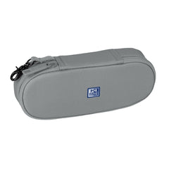 Oxford Kangoo B-Hook Estuche Cofre con Gancho - Bolsillo Interior con Malla - Goma Elastica para Cuadernos - Semirrigido - Color Gris
