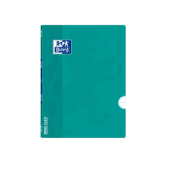 Oxford Libreta Grapada - Formato A5+ - 48 Hojas - Rayado Horizontal 1 Linea con Margen - Tapa de Plastico - Anti Traspaso de Tinta - Color Aguamarina