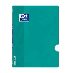 Oxford Libreta Grapada - Formato A4 - 48 Hojas - Cuadricula 4x4mm con Margen - Tapa de Plastico - Anti Traspaso de Tinta - Color Aguamarina