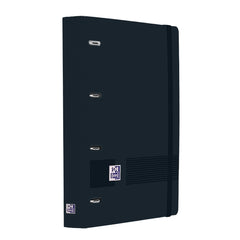 Oxford Europeanbinder Live and Go Carpeta de Anillas - Formato A4+ - Cierre con Goma - Incluye Recambio de 120 Hojas de Linea Horizontal - Color Negro