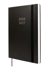 Finocam Mara Agenda de Tapa Flexible Internacional - 18 Meses - Semana Vista Vertical - Formato Y10 - 140x204mm - Papel de 80g/m2 - Esquinas Microperforadas - Cierre con Goma - Color Negro