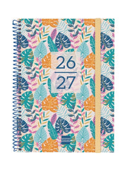Finocam Secundaria Agenda Escolar 26/27 - Semana Vista Horizontal - Formato 4º - 155x212mm - Tapas de Polipropileno - Papel de 80g/m2 - Espiral Metalica - Esquinas Microperforadas - Multicolor