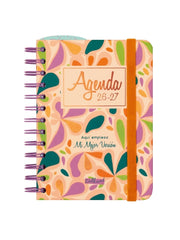 Finocam Talkual Agenda Escolar 26/27 - Semana Vista Horizontal - Formato 8º - 120x169mm - Tapa Dura - Papel de 100g/m2 - Espiral Metalica - Multicolor