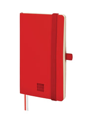 Finocam Nexo Cuaderno de Tapa Blanda - 72 Hojas - 90x150mm - Papel Crema de 80g/m2 - Liso - Bolsillo Interior - Cierre con Goma - Hojas Microperforadas - Color Rojo