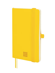Finocam Nexo Cuaderno de Tapa Blanda - 72 Hojas - 90x150mm - Papel Crema de 80g/m2 - Liso - Bolsillo Interior - Cierre con Goma - Hojas Microperforadas - Color Amarillo