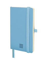 Finocam Nexo Cuaderno de Tapa Blanda - 72 Hojas - 90x150mm - Papel Crema de 80g/m2 - Liso - Bolsillo Interior - Cierre con Goma - Hojas Microperforadas - Color Azul Celeste