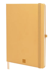 Finocam Nexo Cuaderno de Tapa Dura - 72 Hojas - Formato B5 - 176x250mm - Papel Crema de 80g/m2 - Liso - Bolsillo Interior - Cierre con Goma - Hojas Microperforadas - Color Camel
