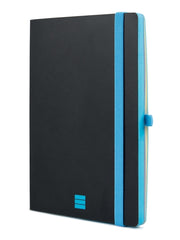 Finocam Modern Cuaderno de Tapa Ligera - 72 Hojas - Formato A5 - 148x210mm - Papel Crema de 80g/m2 - Liso - Bolsillo Interior - Cierre con Goma - Hojas Microperforadas - Color Negro