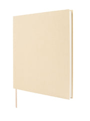 Finocam Jazz Libro de Visitas para Firmar - 80 Hojas - 250X250mm - Papel Marfil de 120g/m2 - Cubierta de Tejido de Encuadernacion - Color Crema