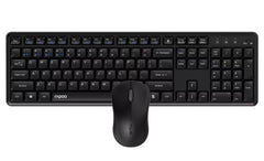 Rapoo 8150M Silent Pack Teclado + Raton Inalambricos - Bluetooth y 2.4GHz - Raton 1300 DPI - Autonomia hasta 12 Meses - Color Negro
