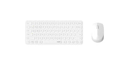 Rapoo 9010M Pack Teclado Compacto + Raton Inalambricos - Bluetooth y 2.4GHz - Raton 2400 DPI - Autonomia hasta 12 Meses - Color Blanco